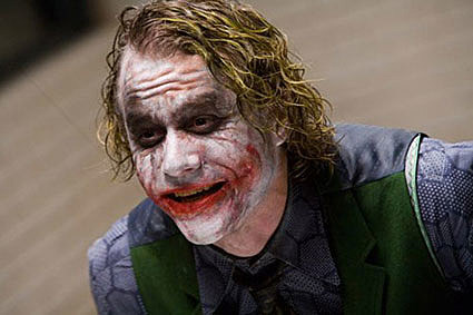 HEath Ledger as the Joker