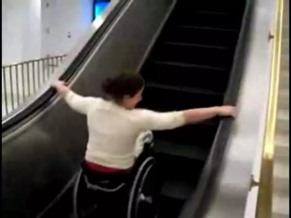 Wheelchair Falls Down Escalator Backwards [VIDEO]
