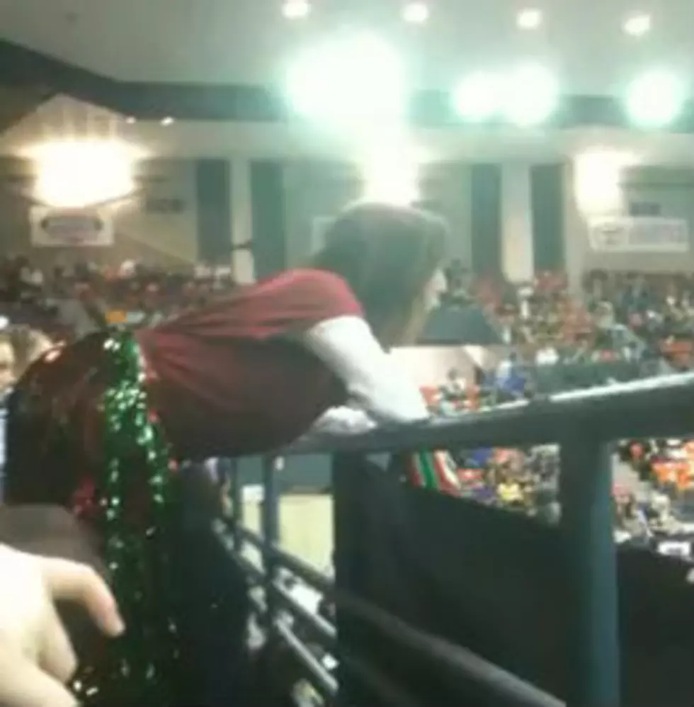 Crazy and Loud Cheerleader Mom at Cheer Competition