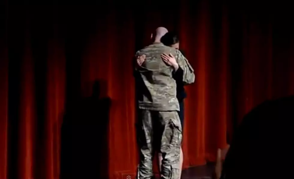 High School Senior Surprised By Her Military Father After Giving Speech