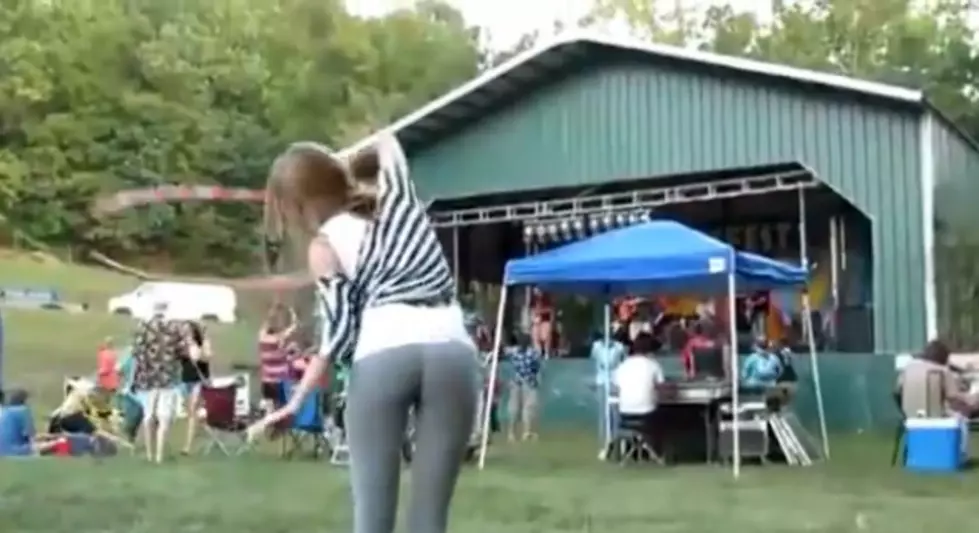 Hot Girl in Tights Can Rock a Hula Hoop [VIDEO]