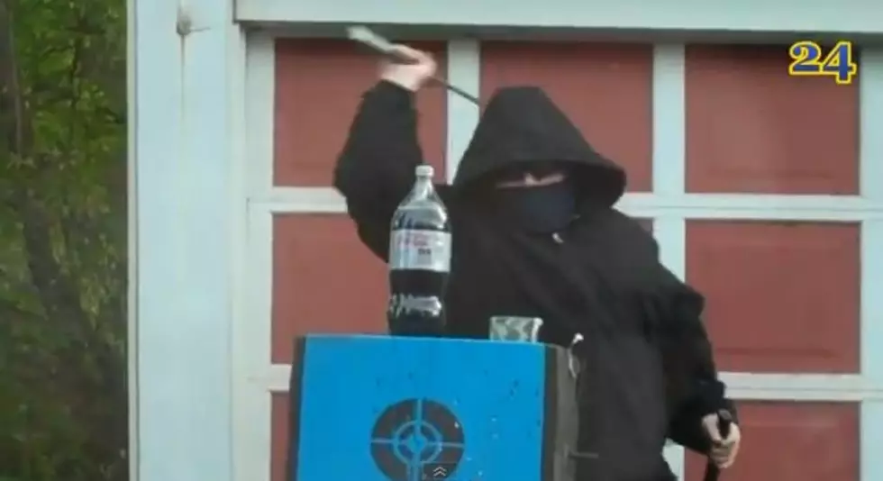 Fat Ninja Goes On a Bottle Slicing Spree [VIDEO]