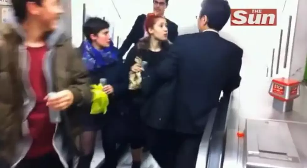 Drunk Guy Attempts to Go Down the Up Escalator [VIDEO]