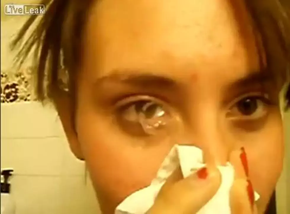 Girl Blows Snot Out of Her Eye [VIDEO]