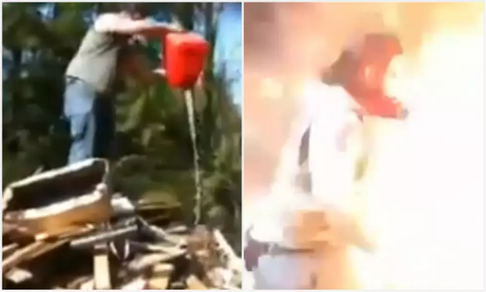 Redneck Shows Us How Not to Start a Bonfire [VIDEO]