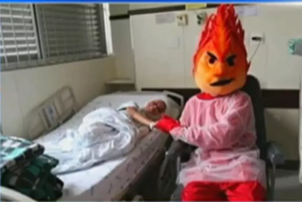 Burn Unit Mascot Seems Pretty Damn Scary [VIDEO]