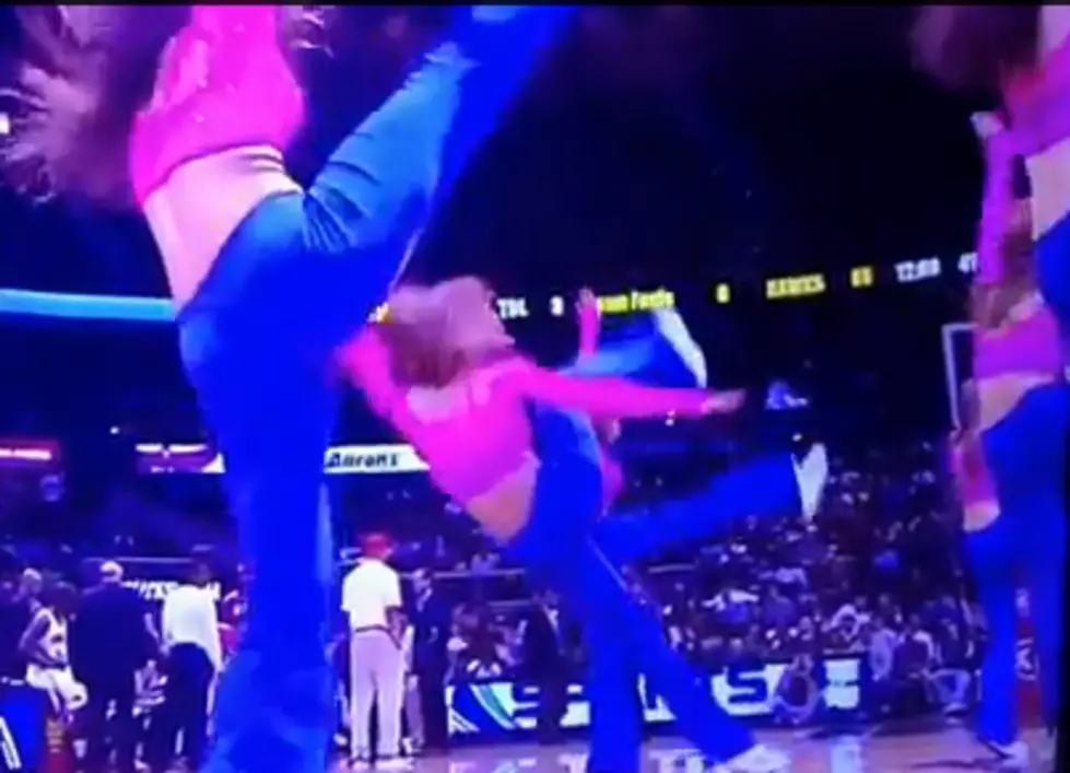 NBA Cheerleader Biffs It Bad [VIDEO]