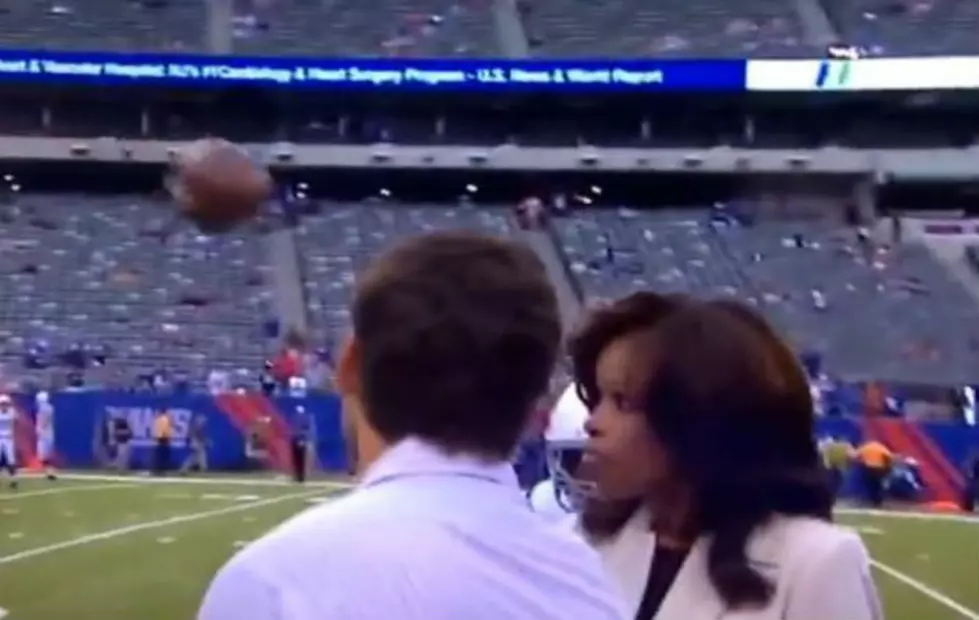 Sideline Reporter Drilled In The Face With Football