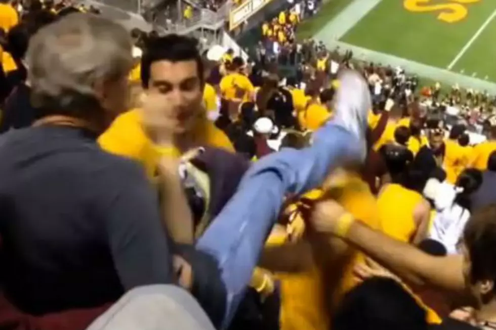 Old Man Kicks Student In The Face During A Football Game