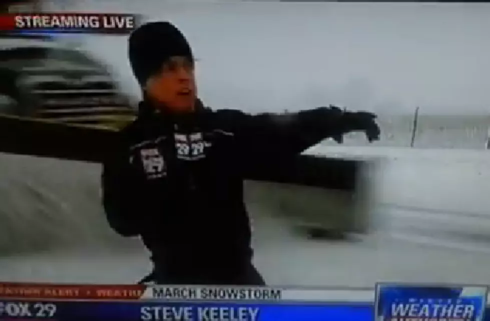 Weather Reporter Gets Blasted by Snow and Stays on His Feet [VIDEO]