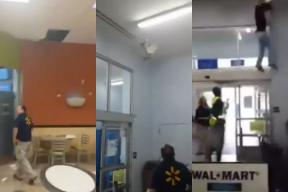 Theif At Walmart Tries To Escape Through The Ceiling [VIDEO]