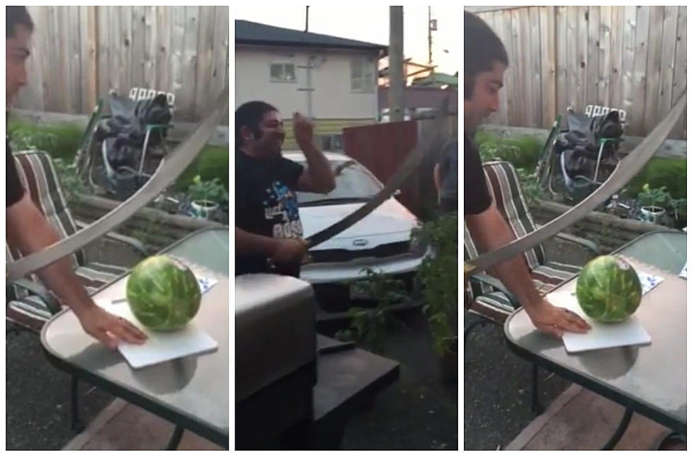 Fruit FAIL &#8211; Guy Attempts To Slice Watermelon With Sword [VIDEO]