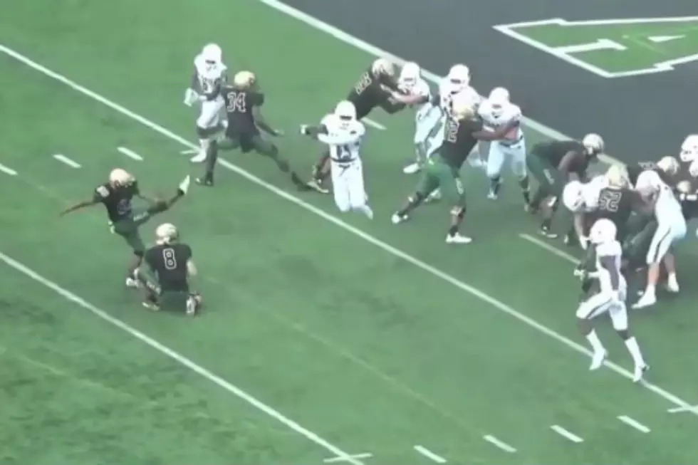 High School Football Player Hurdle Offensive Line To Block Kick [VIDEO]