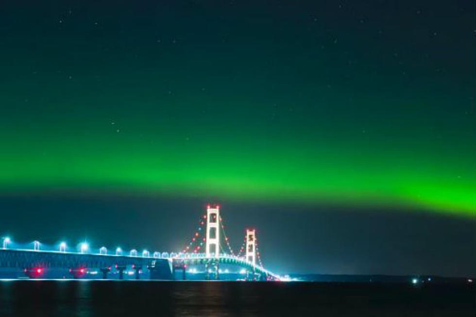 Northern Lights Captured Over The Mackinac Bridge Sunday Night [VIDEO]