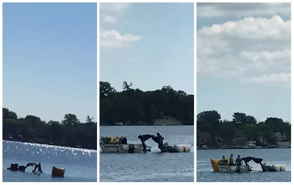 Boat Sinks On Lake Fenton