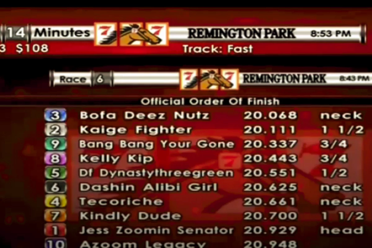 Horse Named Bofa Deez Nuts Wins Race Video