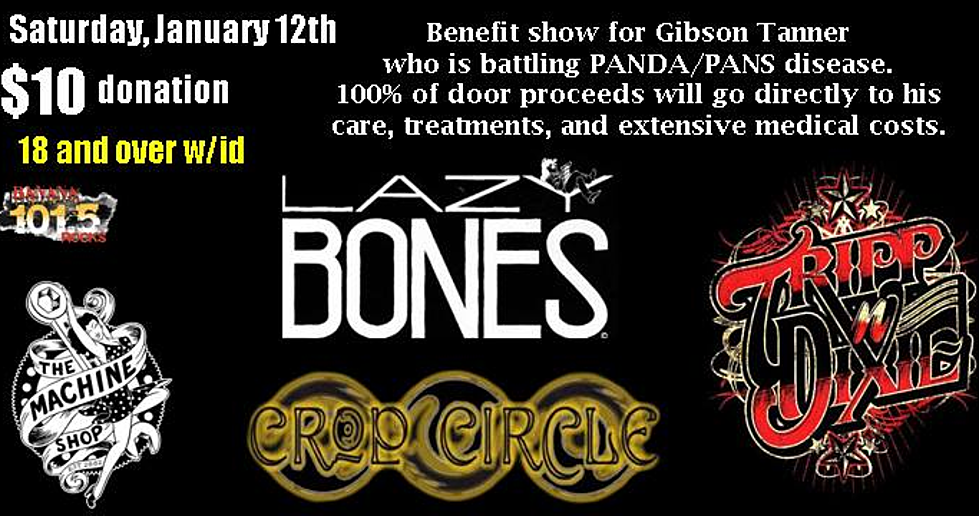 Benefit Show This Saturday At The Machine Shop For Gibson Tanner – Featuring Lazy Bones, Crop Circle and Tripp ‘N’ Dixie [VIDEO]