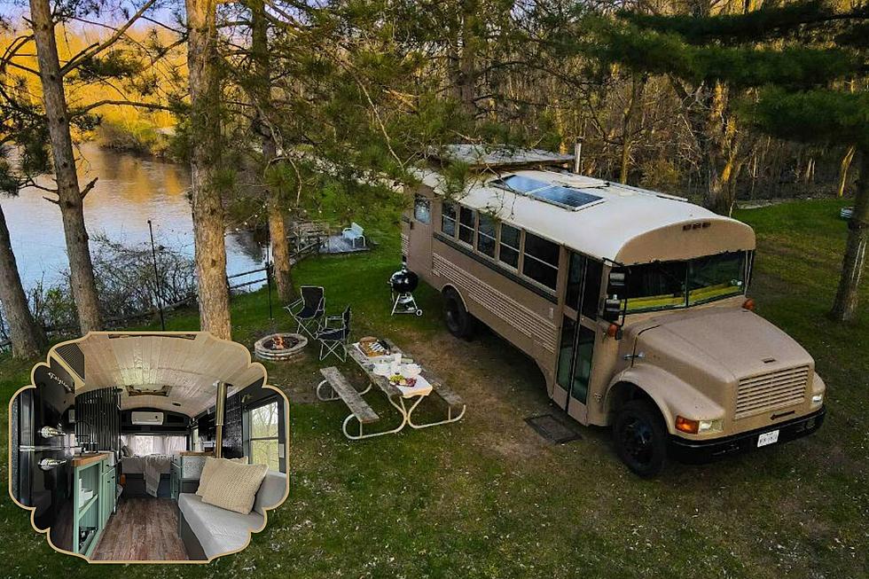 Sleep Along Michigan&#8217;s Muskegon River in a Converted School Bus Airbnb