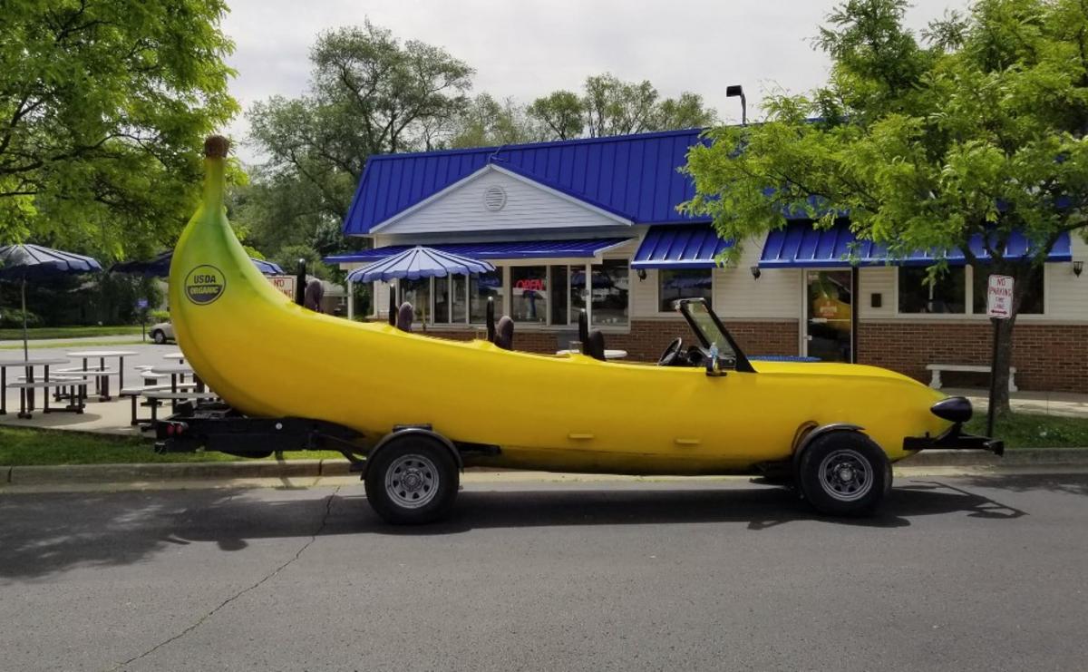 Hey Michigan, take a ride in the big banana car