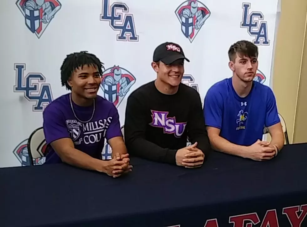 Three LCA Football Players Sign National Letters Of Intent
