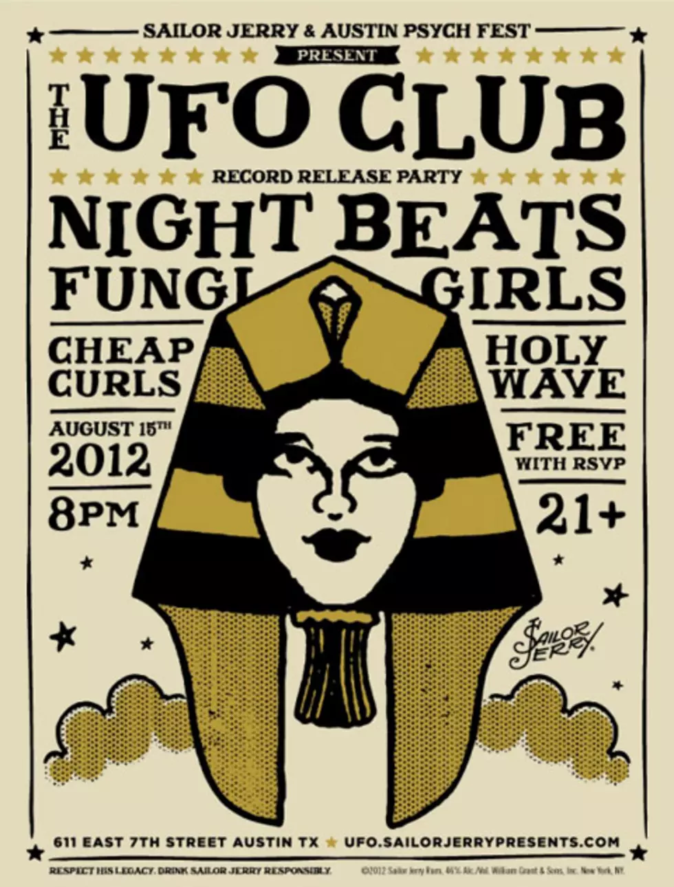 Sailor Jerry &#038; Austin Psych Fest present The UFO Club &#038; more @ Red 7 (free with RSVP)