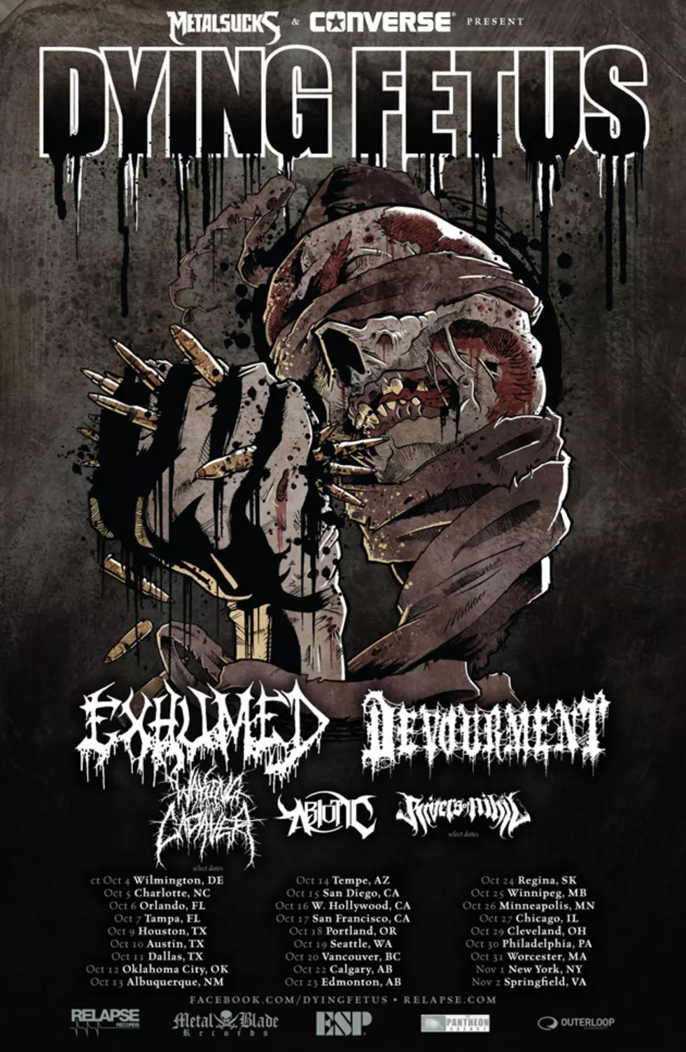 Tour: Dying Fetus, Exhumed, Devourment, more