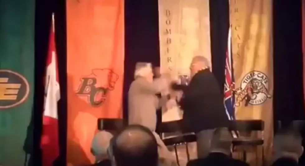 Two 73 Year Old CFL Legends Start Fighting [Video]