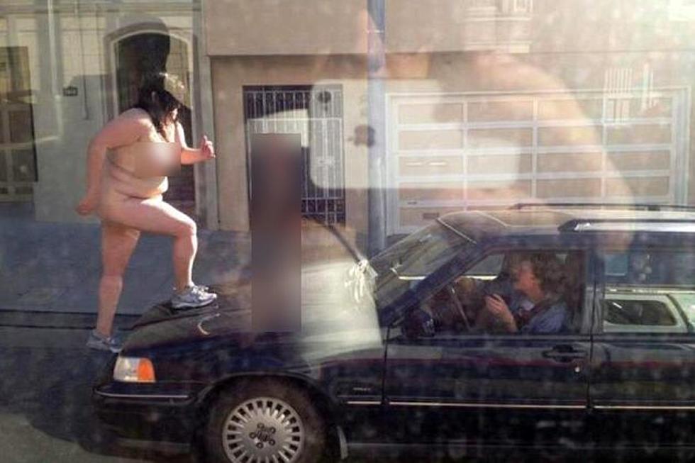 Crazy Naked Woman Caught Stomping On A Car [Photo]