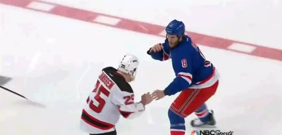 Three Fights Break Out At The Same Time – Devils Vs Rangers [Video]
