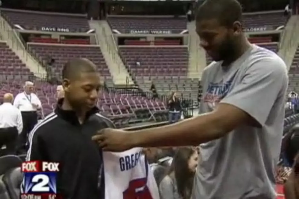 Boy Hit By Bullet While Playing Basketball Meets Pistons Players [Video]