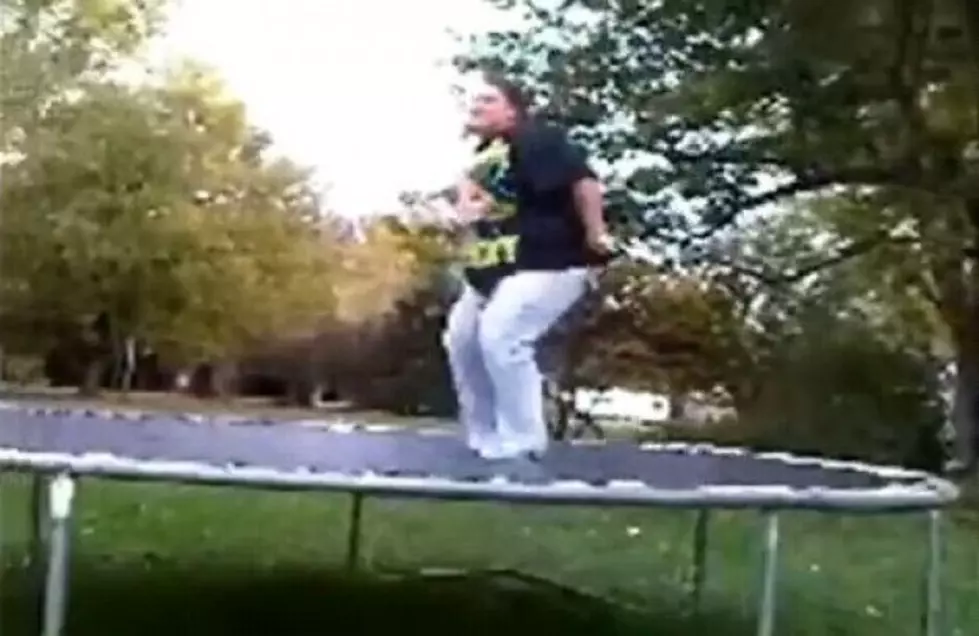 Large Lady Ignores The Weight Limit Warning On The Trampoline [Video]