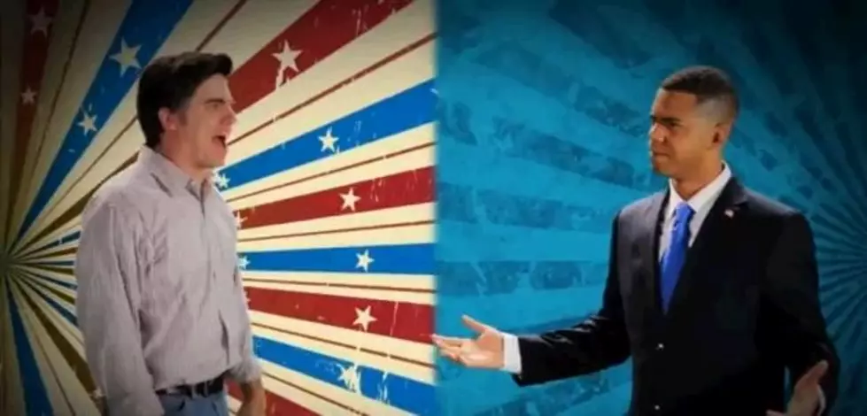 Obama And Romney Get A Surprise Visitor During Their Epic Rap Battle [Video]