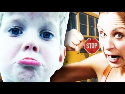 bus slaps child over mask
