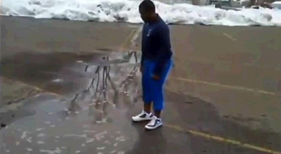Friends Dare A Kid To Jump Into A Puddle, A Five Foot Deep Puddle [Video]