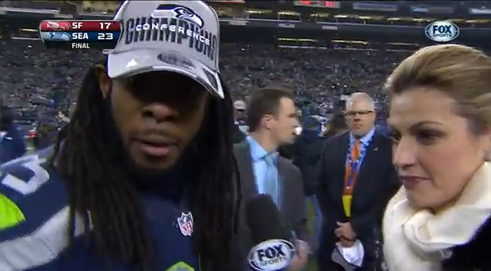Seahawks Richard Sherman Pulls A Kanye On Erin Andrews After NFC Championship Win [Video]