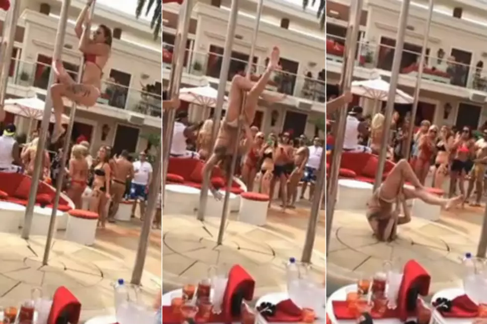 Bikini Girl Falls Off The Pole At A Vegas Pool Party [Video]