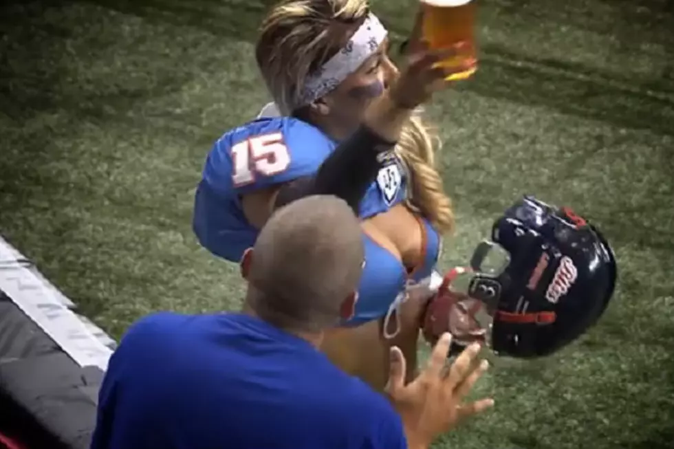 Sexy Lingerie Football Star Celebrates TD With A Beer [Video]
