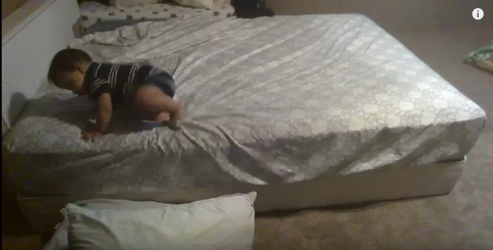 Baby Uses Smart Technique To Get Down From Bed [Video]