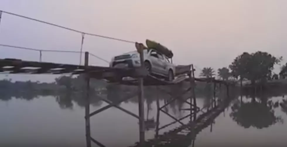 Driver Pulls Truck And Trailer Over Super Thin Bridge  [Video]