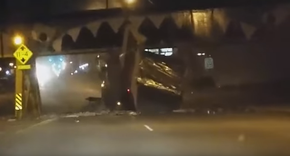 Driver Records Video While Semi Crashes Into ‘Shark Bridge’ [Video]