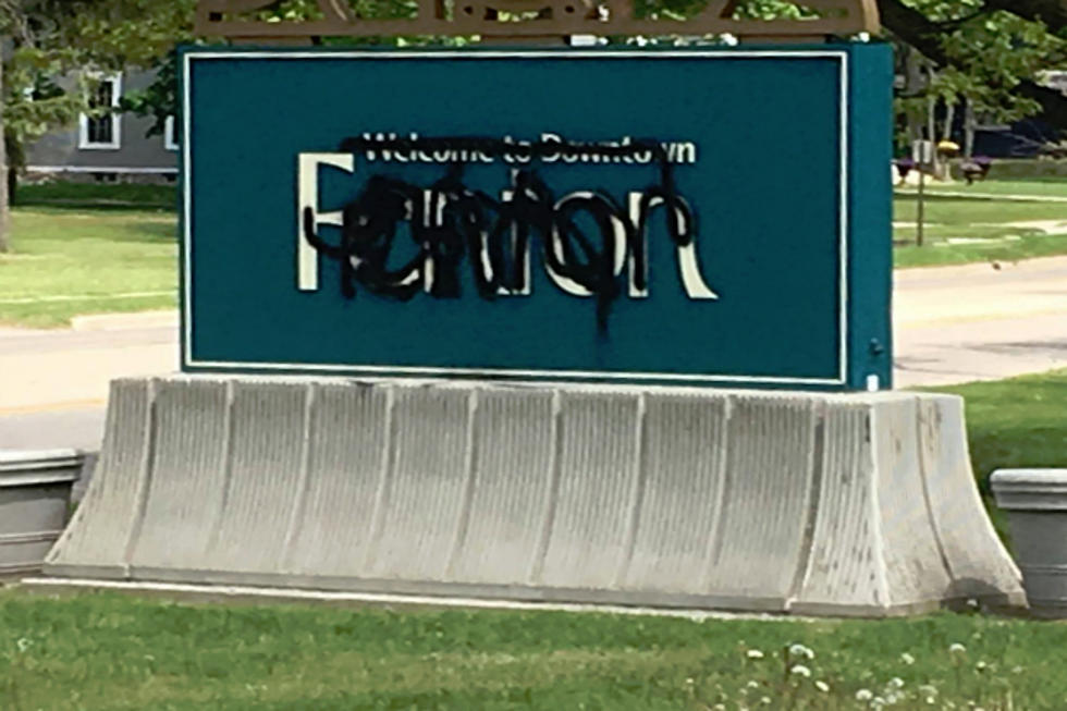 Police Looking For Vandals Who Spray Painted ‘Welcome To Downtown Fenton’ Sign