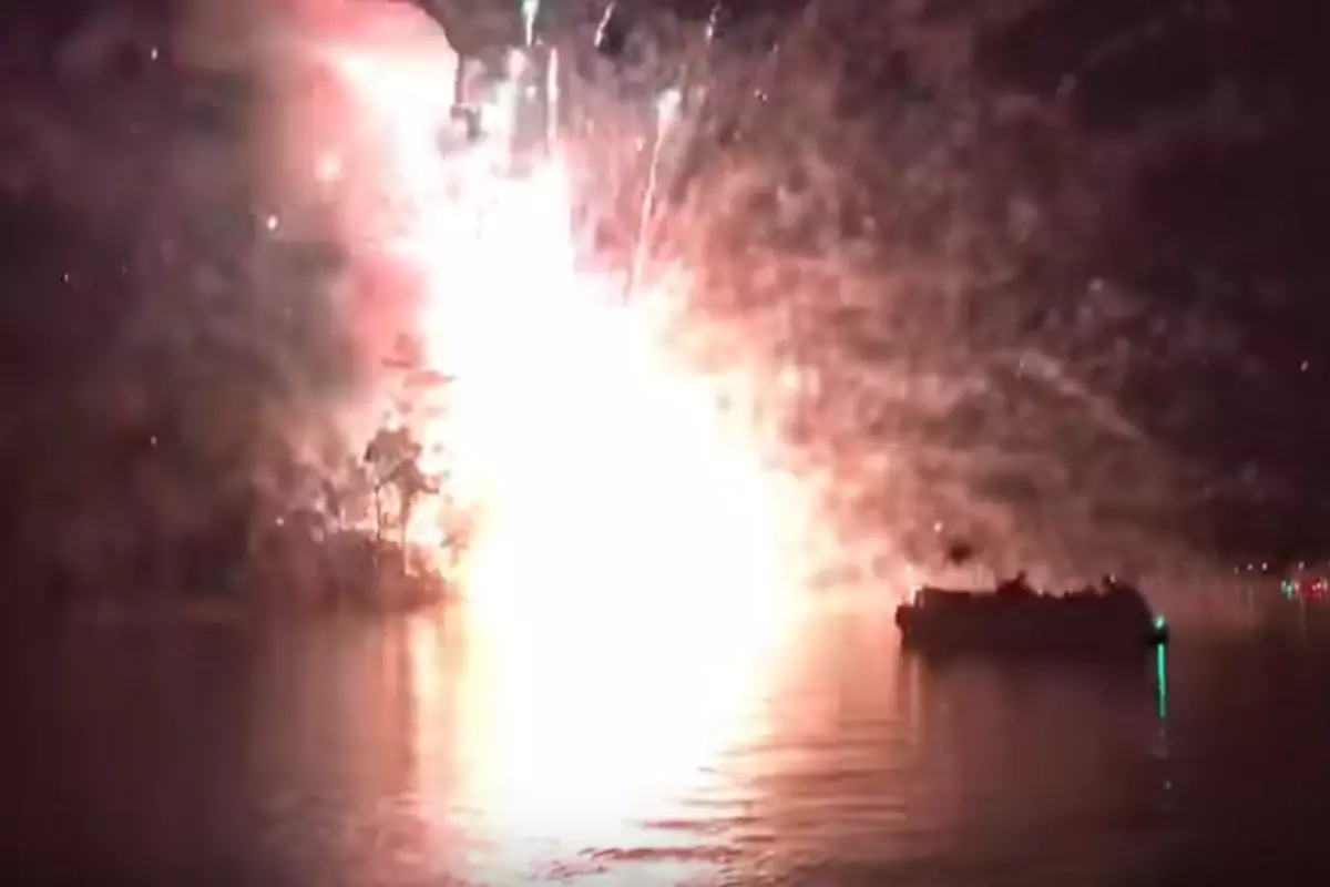 Watch The Scary Fireworks Mishap On Lobdell Lake