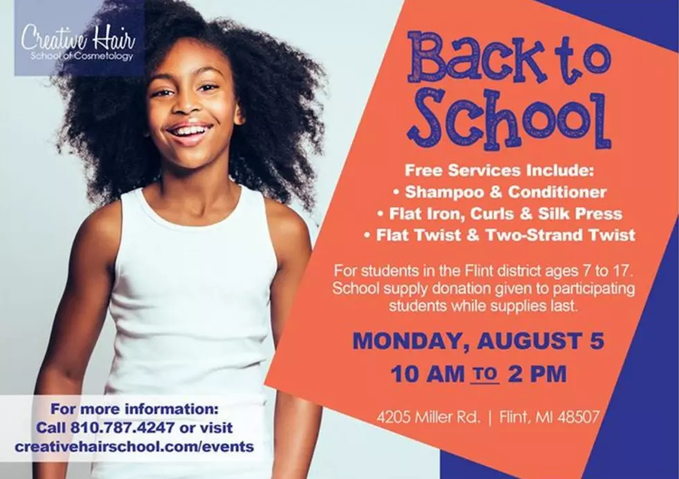 Creative Hair Giving Cuts and School Supplies To Flint Students Today
