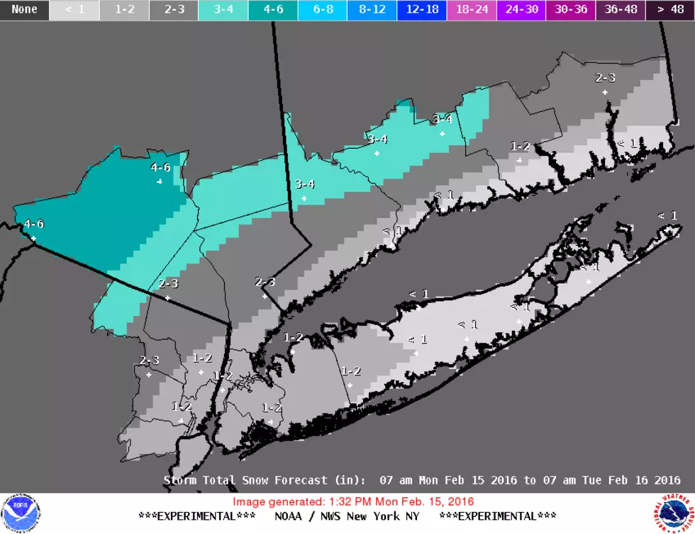 Latest Forecast Predicts 2-6 Inches of Snow in the Hudson Valley