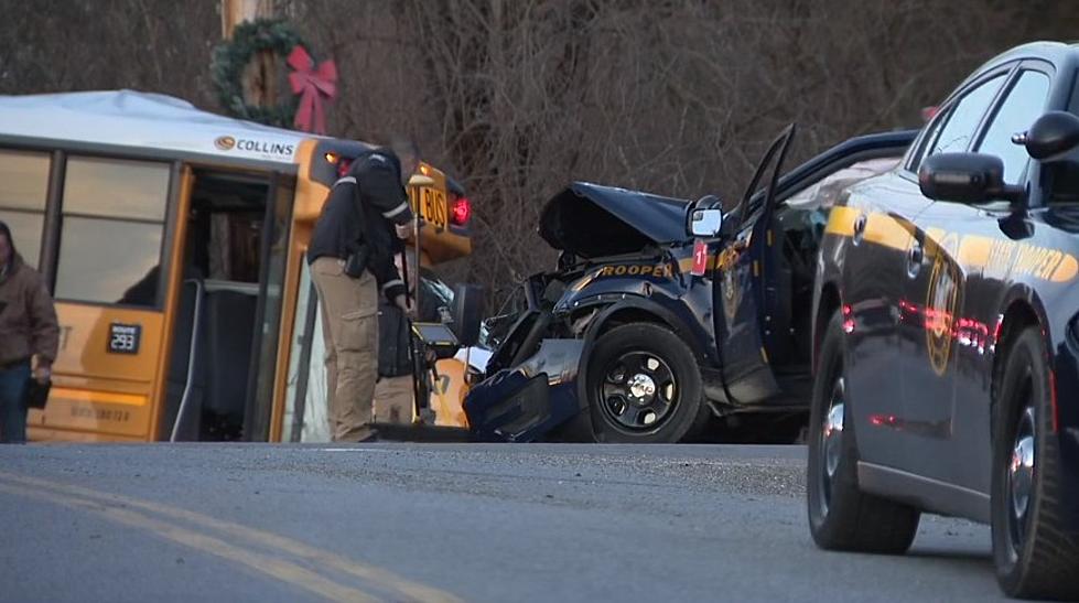 1 Dead, Students Injured After Bus Crashes With NYSP Car Head-On
