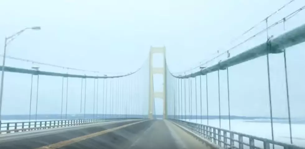 These Incredible Photos Show Blue Ice Piling Up near the Mackinac Bridge