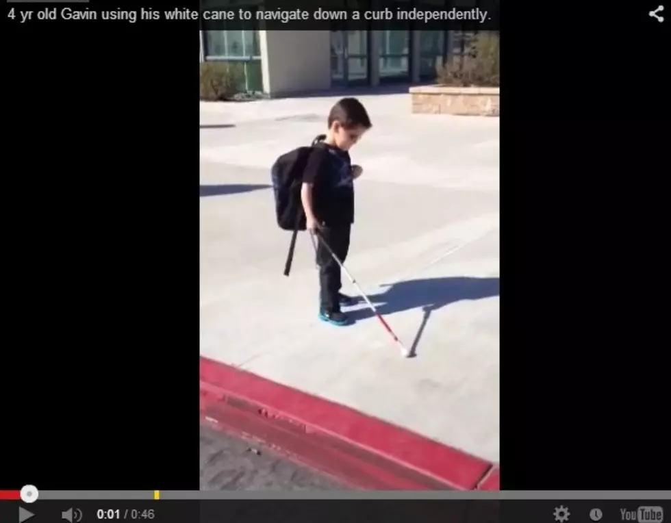 Blind Child Steps Off Curb Unassisted for First Time