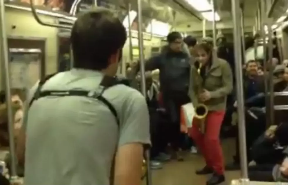 Dueling Saxophones On NYC Subway – Parts One and Two [Videos]