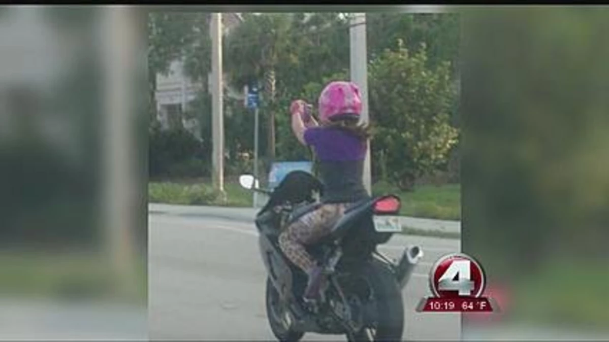 Caught On Video Girl Taking ‘selfie While Driving Motorcycle Video 