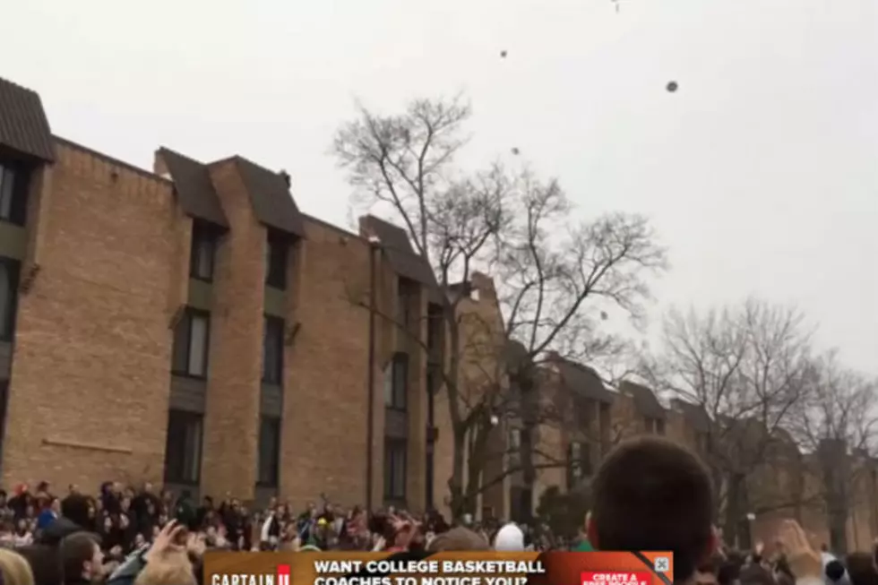 MSU Spartan Fans Celebrate by Throwing Bagels — What? [VIDEO]